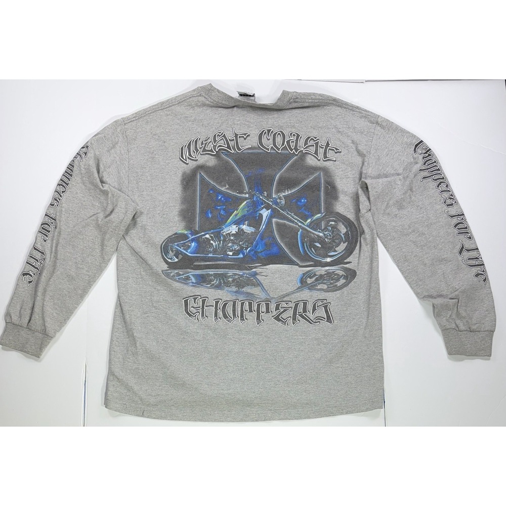 West Coast Choppers Long Sleeve T Shirt Gray Jesse Who Choppers XL